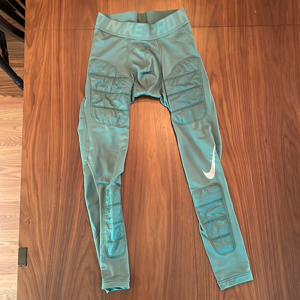 Nike Pro Hyperwarm Compression Pants Small and Green